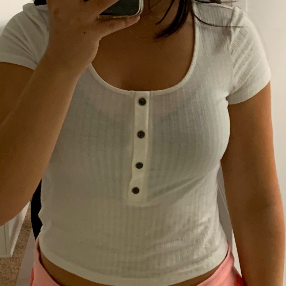 White button down American eagle top